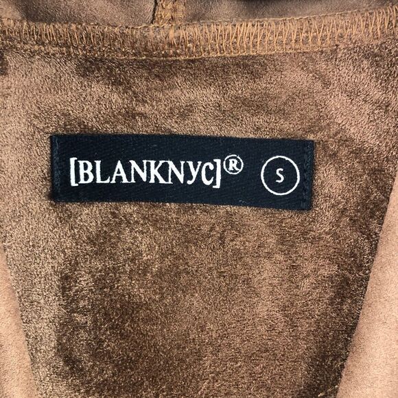 NEW BLANK NYC Faux Suede Hoodie Jacket in Brown Size S - Picture 7 of 9